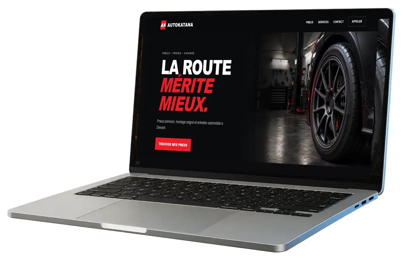 Exemple de boutique en ligne SitePrime affichée sur un ordinateur portable